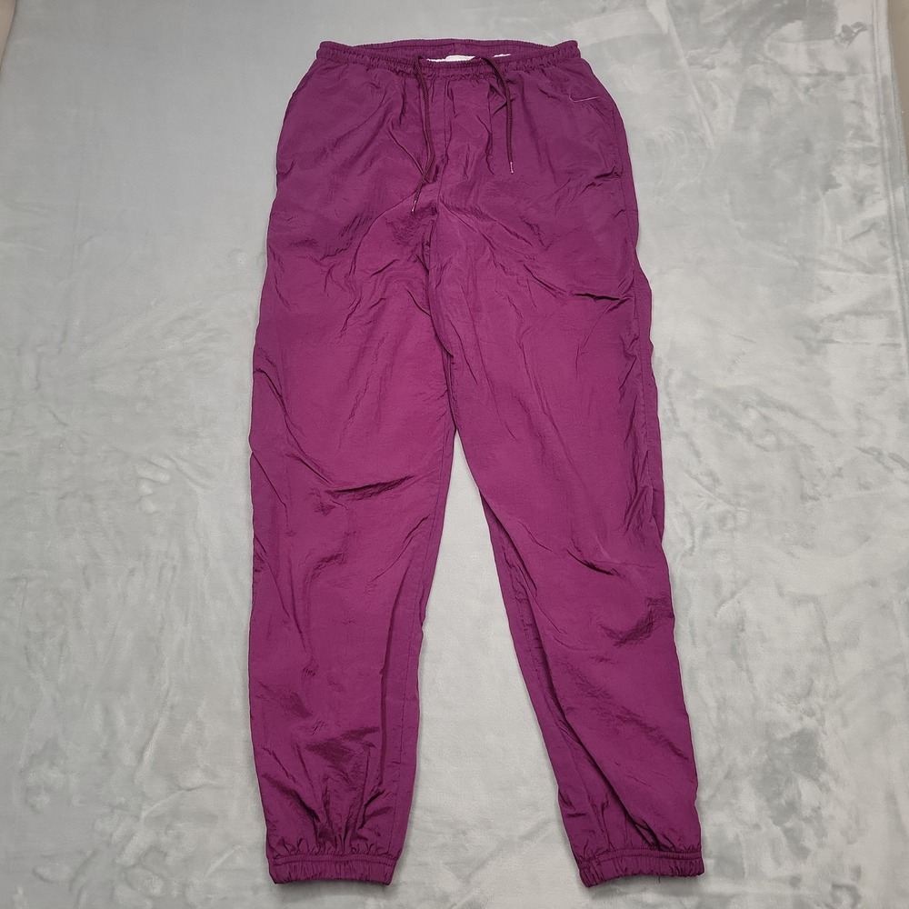 Nike Track Pants Women L Purple Jogger Windbreaker Athletic Swish Reto Pants Y2K